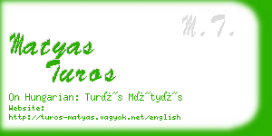 matyas turos business card